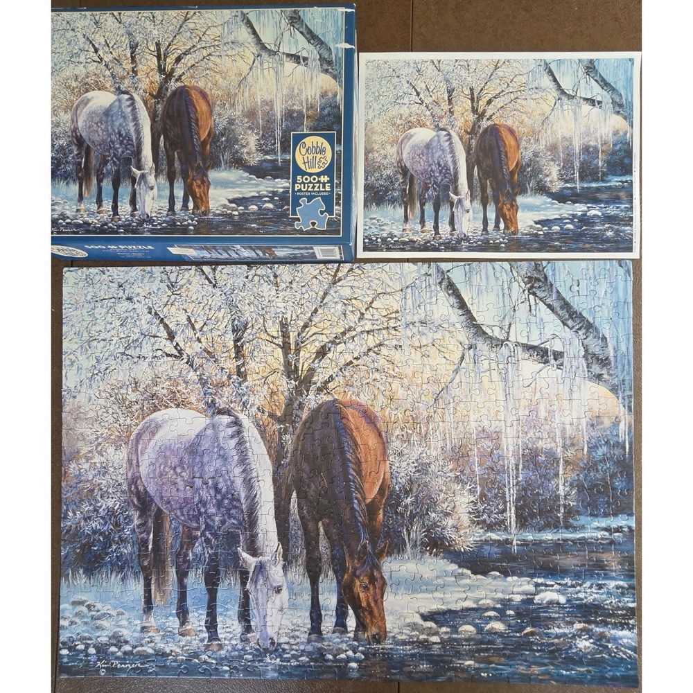 Cobble Hill 500 Piece Puzzle Winter's Beauty COMPLETE Kim Penner 26.625"x19.25"